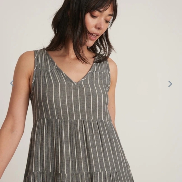 Marine layer Corinne Maxi Dress in Black and White Stripe - Picture 3 of 10